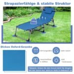 Sulankstoma lauko gultavietė su reguliuojama atlošo ir kojų atrama (Mėlyna)