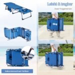 Sulankstoma lauko gultavietė su reguliuojama atlošo ir kojų atrama (Mėlyna)