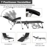 Sulankstoma lauko gultavietė 7 padėčių atlošas (Juoda)