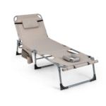 Reguliuojamas lauko gultas su veido anga (Smėlio)