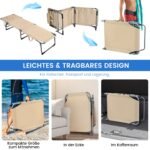 Reguliuojama sulankstoma lauko gultuvė su paminkštinimu (Smėlio)