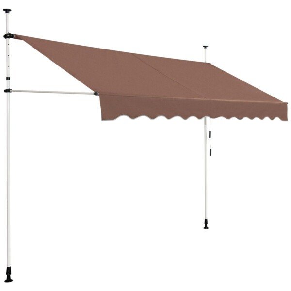Ištraukiama 300 cm pločio markizė reguliuojamo aukščio atspari UV spinduliams (Ruda)