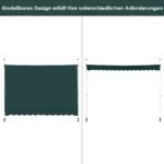 Tiesiamoji markizė be gręžimo 300 cm pločio su aukščio reguliavimu (Žalia)