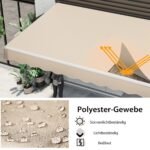 Surenkama markizė su rankena 4 x 2 5 m (Smėlio)