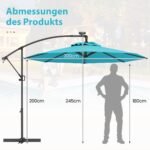 Sodo skėtis su 32 LED lemputėmis ir rankenėle 300 cm (Turkio)