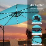 Sodo skėtis su 32 LED lemputėmis ir rankenėle 300 cm (Turkio)