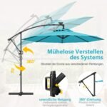 Sodo skėtis su 32 LED lemputėmis ir rankenėle 300 cm (Turkio)