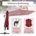 Stačiakampis pastatomas skėtis nuo saulės 300x300 cm su rankenėle (Vynas raudona)