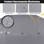 Didelis 2 7 m sodo skėtis nuo saulės su rankenėle (Tamsiai pilka)