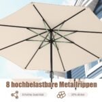 Terasonis skėtis su rankenėle ir 8 atramomis 250 cm (Smėlio)