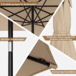 Sodo LED skėtis (Smėlio)