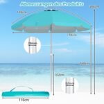 Stalinis saulės skėtis su fiksatoriumi reguliuojamas (Mėlyna)