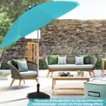 Stalinis saulės skėtis su fiksatoriumi reguliuojamas (Mėlyna)