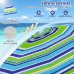 Nešiojamas skėtis su reguliuojamu kampu (Mėlyna ir žalia)