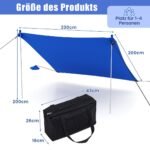 Paplūdimio palapinė su UV apsauga 230x200 cm (Mėlyna)