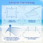 Paplūdimio palapinė su UV apsauga 230x200 cm (Mėlyna)