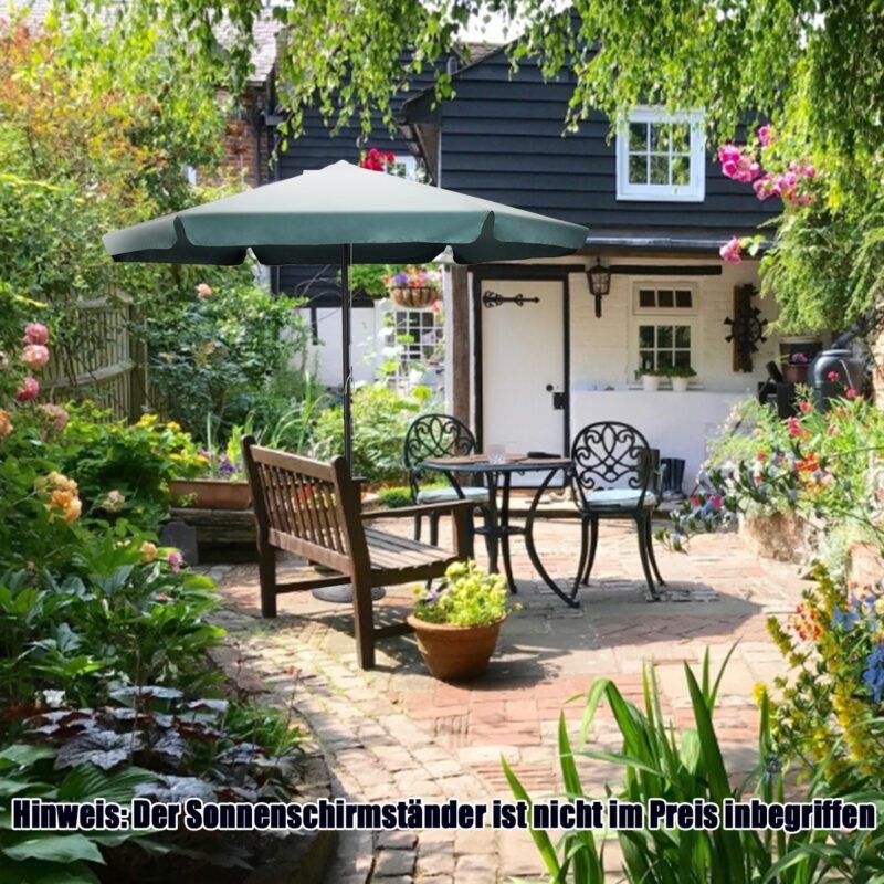 Ambelinis sodo skėtis su virviniu pakėlimo mechanizmu Ø300cm (Žalia)