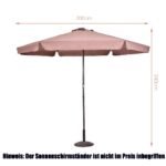 Pastatomas Skėtis nuo Saulės su Vėjo Anga Ø300cm (Ruda)