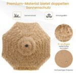 Sodo skėtis su LED apšvietimu ir dviguba ventiliacija 270 cm (Natūrali)