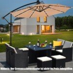 Skėtis su LED apšvietimu Ø 300 cm (Smėlio)