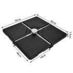 Sodo skėčio svorinis pagrindas 96x96x7 5 cm (Juoda)