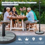 Skėčio stovas su 15 kg svorio užpildu tinkamas 35-48 mm kotams (Juoda)