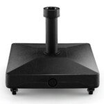 Mobilus skėčio stovas su ratukais užpildomas vandeniu ar smėliu (Juoda)