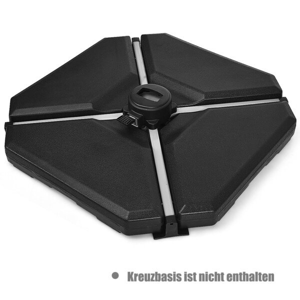 Stiprus lauko sąlygoms tinkamas skėčio stovas 90x90x10 cm (Juoda)