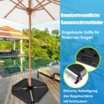 Stiprus lauko sąlygoms tinkamas skėčio stovas 90x90x10 cm (Juoda)