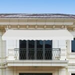 Aukščio reguliuojama markizė be gręžimo atspari UV spinduliams (Smėlio)