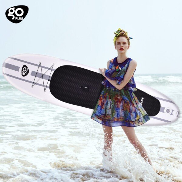 Pripučiama irklentė (SUP lenta) 335 x 76 x 15 cm (Juoda ir balta)