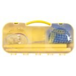 Reguliuojamo aukščio badmintono tinklo komplektas su raketėmis ir kamuoliuku (Geltona)