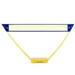 Reguliuojamo aukščio badmintono tinklo komplektas su raketėmis ir kamuoliuku (Geltona)