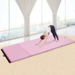 Sulankstomas minkštas gimnastikos kilimėlis 300x120x5 cm (Rožinė)