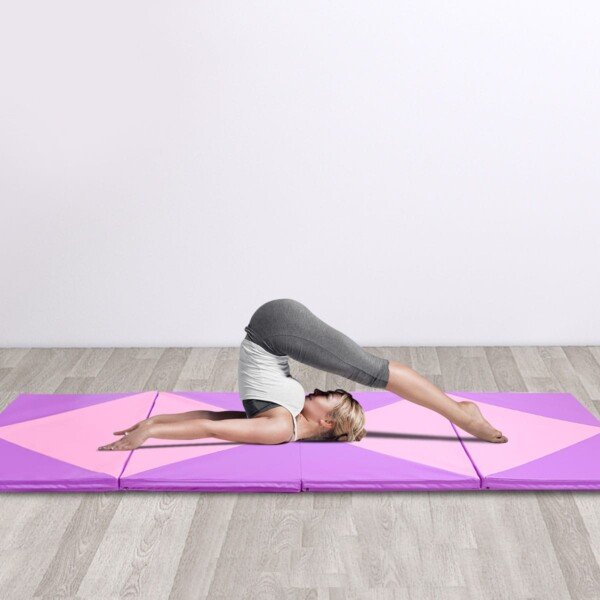 Sulankstomas ir nešiojamas minkšto pagrindo sporto kilimėlis (Rožinė)