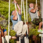 Jutimo laipiojimo virvė su guminėmis rankenomis 6 m (Geltona)