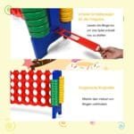 Didelis keturių eilių žaidimo rinkinys su 42 žiedais (Raudona ir Mėlyna)