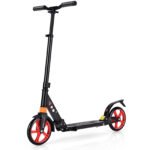 Sulankstomas paspirtukas su 20 cm PU ratukais ir reguliuojamu vairu (Raudona ir juoda)