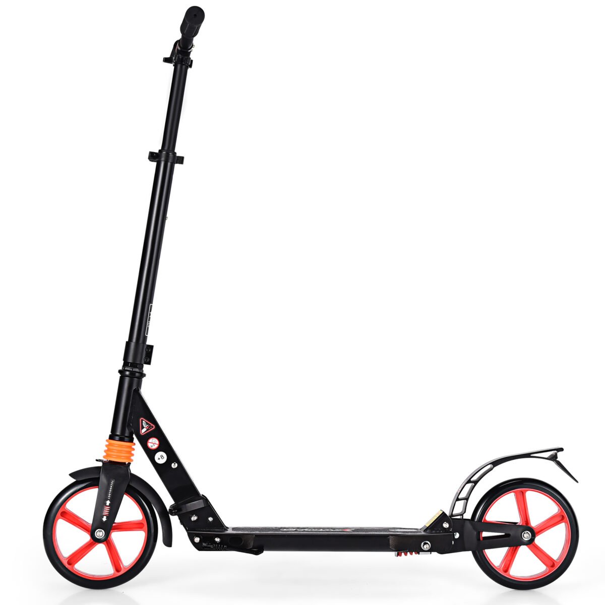 Sulankstomas paspirtukas su 20 cm PU ratukais ir reguliuojamu vairu (Raudona ir juoda)