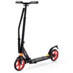 Sulankstomas paspirtukas su 20 cm PU ratukais ir reguliuojamu vairu (Raudona ir juoda)