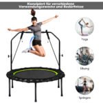 Sulankstomas treniruočių batutas su reguliuojamu atlošu (Juoda)