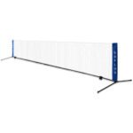 Nešiojamas reguliuojamo aukščio tinklinio ir badmintono tinklas (Mėlyna ir balta)