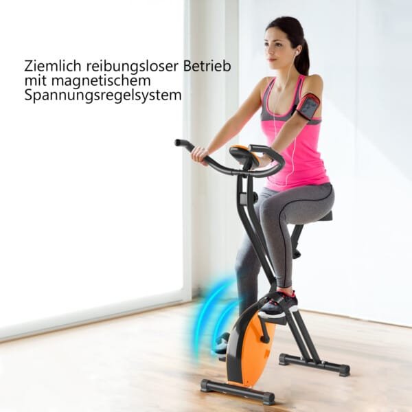 Sulankstomas treniruoklis su LCD ekranu ir pulso davikliu (Oranžinė)