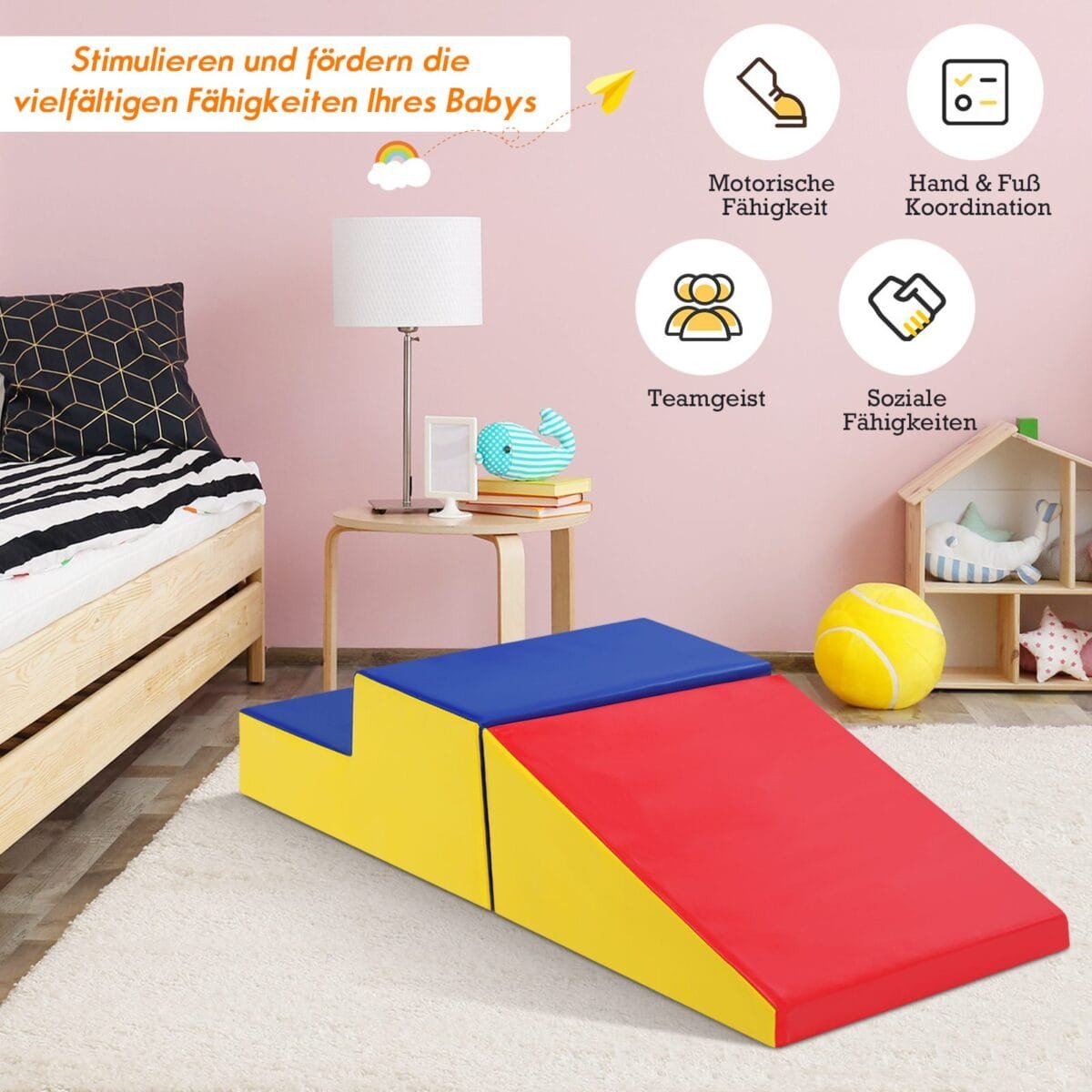 Minkštų putplasčio didelių kaladėlių rinkinys (Spalvota)