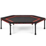 Šešiakampis treniruočių batutas 126 cm (Raudona ir juoda)