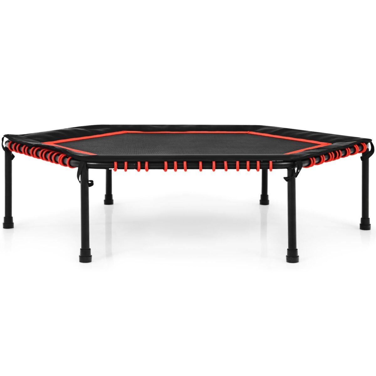 Šešiakampis treniruočių batutas 126 cm (Raudona ir juoda)