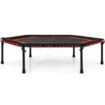 Šešiakampis treniruočių batutas 126 cm (Raudona ir juoda)