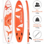 Pripučiama irklentė su vienu irklu 335 cm (Oranžinė ir balta)