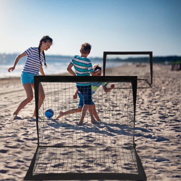 Nešiojami futbolo vartai su krepšiu 120 x 92 x 92 cm (Juoda)