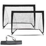 Nešiojami futbolo vartai su krepšiu 120 x 92 x 92 cm (Juoda)